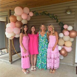 Antonio Melani amalia linen pink square neck dress